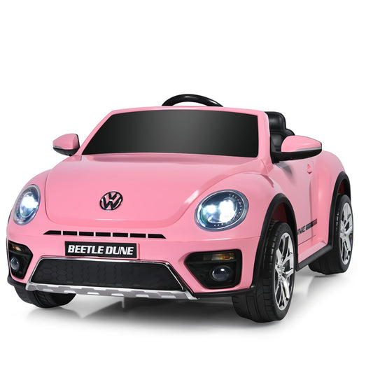 Licensed Volkswagen Beetle S303 12V Kids Ride On Car Pink